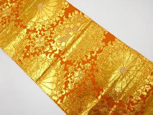 華紋に桐・菊模様織り出し　袋帯